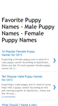 Mobile Screenshot of favorite-puppy-names.blogspot.com