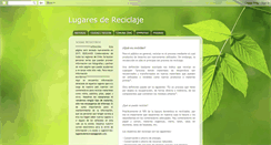 Desktop Screenshot of lugaresdereciclaje.blogspot.com