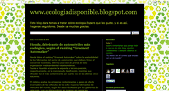 Desktop Screenshot of ecologiadisponible.blogspot.com