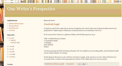 Desktop Screenshot of onewritersperspective.blogspot.com