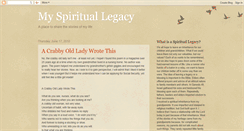 Desktop Screenshot of myspirituallegacy.blogspot.com