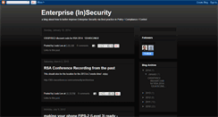 Desktop Screenshot of enterpriseinsecurity.blogspot.com