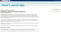 Desktop Screenshot of daves-excel-tips.blogspot.com