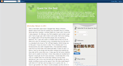 Desktop Screenshot of myquestforthebest.blogspot.com