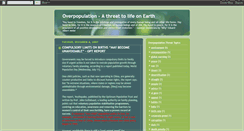 Desktop Screenshot of overpopulationthreat.blogspot.com