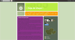 Desktop Screenshot of hojadechaya.blogspot.com