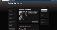 Desktop Screenshot of beforetheheresy.blogspot.com