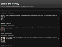 Tablet Screenshot of beforetheheresy.blogspot.com