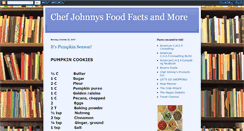 Desktop Screenshot of chefjohnnysfoodfactsandmore.blogspot.com