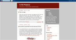 Desktop Screenshot of inhispresenceradio.blogspot.com