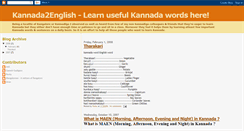 Desktop Screenshot of kannada2english.blogspot.com