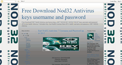 Desktop Screenshot of nod32freekeys.blogspot.com