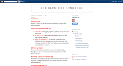 Desktop Screenshot of joeblumforcongress.blogspot.com