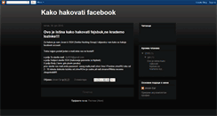 Desktop Screenshot of hakovanjefacebookalako.blogspot.com