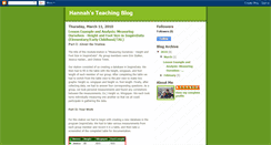 Desktop Screenshot of hannahteachingblog.blogspot.com