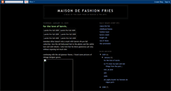 Desktop Screenshot of maisondefashionfries.blogspot.com