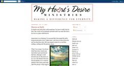 Desktop Screenshot of myheartsdesireministries.blogspot.com