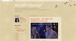 Desktop Screenshot of myriahsmusings.blogspot.com