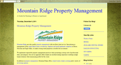 Desktop Screenshot of mountainridgepropertymanagement.blogspot.com