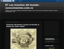 Tablet Screenshot of conocimientos-inventos.blogspot.com