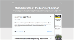 Desktop Screenshot of misadventuresofmonsterlibrary.blogspot.com