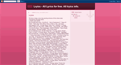 Desktop Screenshot of lryics-for-free.blogspot.com