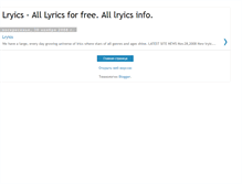 Tablet Screenshot of lryics-for-free.blogspot.com