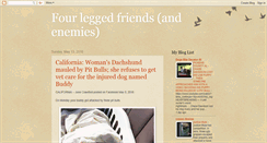 Desktop Screenshot of fourleggedfriendsandenemies.blogspot.com