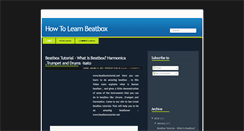Desktop Screenshot of how-to-learn-beatbox.blogspot.com
