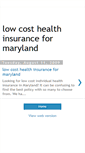 Mobile Screenshot of lowcosthealthinsuranceformaryland.blogspot.com