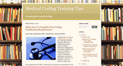 Desktop Screenshot of medicalcodingtrainingtips.blogspot.com