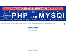 Tablet Screenshot of lphpmysql.blogspot.com