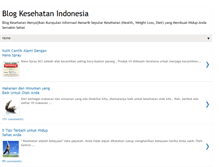 Tablet Screenshot of indokesehatan.blogspot.com