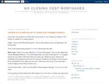 Tablet Screenshot of noclosingcostmortgages.blogspot.com