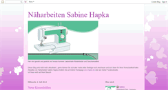 Desktop Screenshot of naeharbeitensabinehapka.blogspot.com