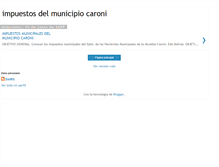 Tablet Screenshot of impuestosdelmunicipiocaroni.blogspot.com