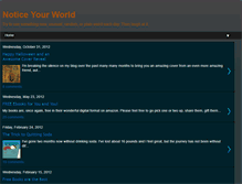 Tablet Screenshot of noticeyourworld.blogspot.com