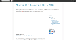 Desktop Screenshot of mumbairrbexamresult2011.blogspot.com