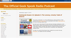 Desktop Screenshot of geekspeakradio915.blogspot.com