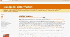 Desktop Screenshot of biologicalinformatics.blogspot.com