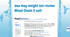 Desktop Screenshot of max-may-weight-loss-review.blogspot.com