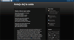 Desktop Screenshot of antesdelacaida.blogspot.com