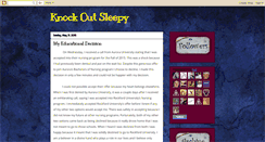 Desktop Screenshot of knockoutsleepy.blogspot.com