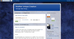 Desktop Screenshot of anotheruniquecreation.blogspot.com
