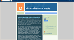 Desktop Screenshot of alexandriageneralsupply.blogspot.com