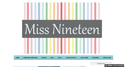 Desktop Screenshot of missnineteen.blogspot.com