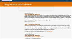 Desktop Screenshot of ebayprofits2007review.blogspot.com