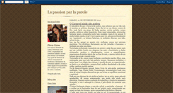 Desktop Screenshot of lapassionparlaparole.blogspot.com