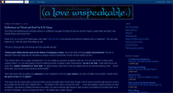 Desktop Screenshot of aloveunspeakable.blogspot.com