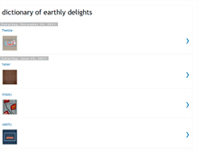 Tablet Screenshot of dictionaryofearthlydelights.blogspot.com